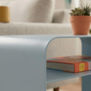 Modern Minimalist Side Table, Handmade Metal Nightstand, Small Space Coffee Table, Scandinavian Furniture, Bedside Table image 5