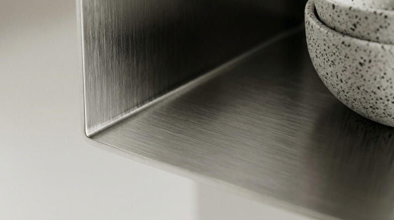 Minimalist Steel Floating Shelf, Modern Industrial Wall Decor, Custom Size Organizer image 5