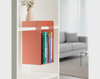 Sujetalibros moderno de acero, soporte minimalista para libros, organizador de escritorio de color personalizable.