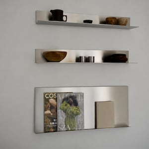 Custom Size Stainless Steel Floating Shelf | Minimalist Wall Mounted Storage