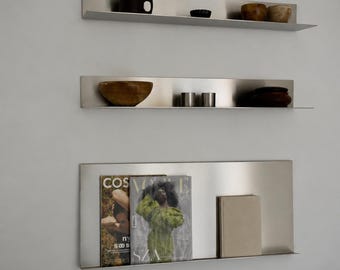 Custom Size Stainless Steel Floating Shelf | Modern Minimalist Kitchen Storage