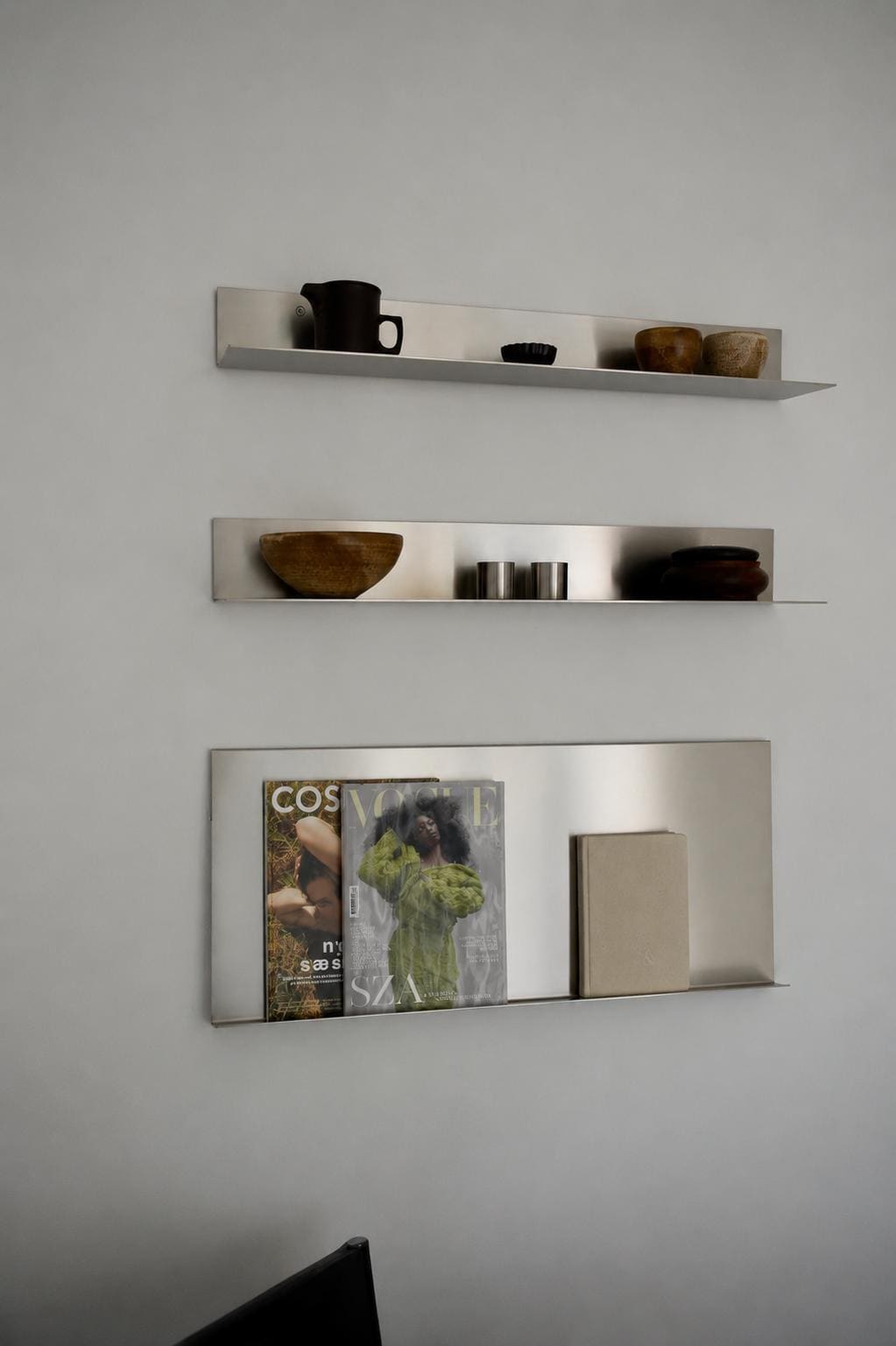 Chrome kitchen shelves