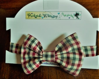 Christmas Red and Green Plaid Bow tie For Toddlers and Boys