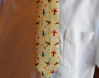 Toddler Neck Tie With Airplanes