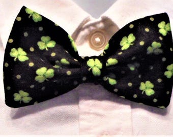 Boys Bow Tie Featuring Shamrocks For St Patricks Day