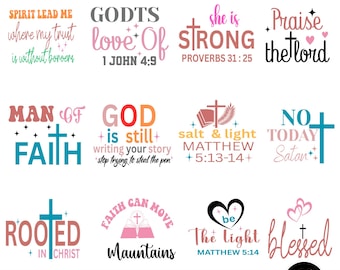 Paquete SVG PNG cristiano bohemio / Diseño de camiseta cristiana / Versículo bíblico colorido Svg / Cristianismo inspirador PNG / Descarga digital