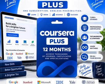 Coursera Plus 12 Months | 1 Year Private Account Access