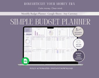 Simple Budget Planner | Google Sheets | Beginner Friendly Monthly Budget & Expense Tracker