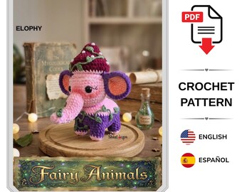 Amigurumi Crochet Pattern : Velvet Elephant Elophy Toy (Tutorial PDF)