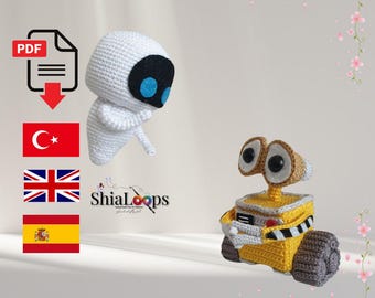 Patrón de crochet Robby & Ely - Tutorial en PDF de amigurumi / Mini robot DIY