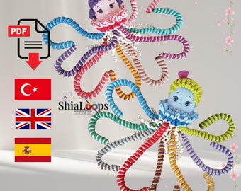 Patrón de ganchillo Jelly-Bon y Jelly-Bonnie / Tutorial en PDF de medusas amigurumi