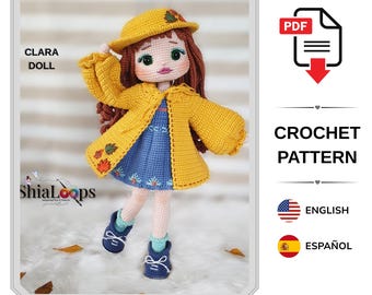 Amigurumi Crochet Pattern : Clara Doll Autumn Girl (Tutorial PDF)