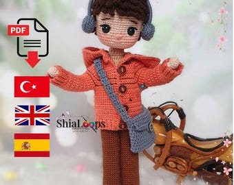 Patrón de crochet para muñeca Eymen Amigurumi - DJ Boy (PDF digital)