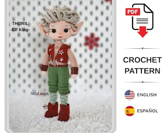 Amigurumi Doll Crochet Pattern : Thoril Elf King (Tutorial PDF)