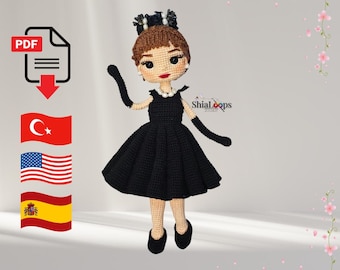 Muñeca Audrey Amigurumi - Patrón de ganchillo - PDF digital