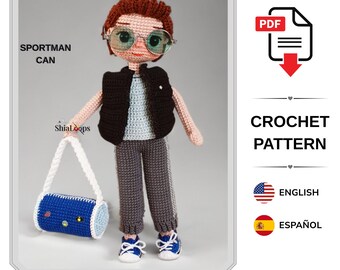 Amigurumi Crochet Pattern -Can Doll Sports Wear - (Tutorial PDF)