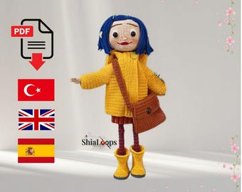 Patrón de ganchillo para muñeca Cory - Muñeca amigurumi con falda (PDF)