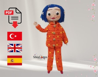 Patrón de muñeco de ganchillo Cory – Conjunto de pijama amigurumi (Tutorial en PDF)