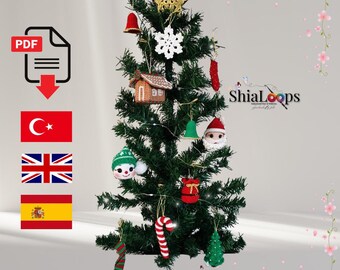 Set de patrones de ganchillo para adornos navideños / 11 decoraciones amigurumi en PDF / Regalo navideño DIY