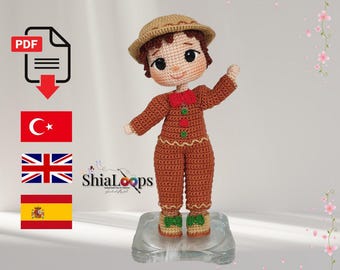 Patrón de amigurumi Cramb – Niño de jengibre - Muñeco de ganchillo para Navidad