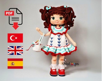 Patrón PDF - Muñeca Amigurumi Rosario - Tutorial de crochet - Descarga instantánea