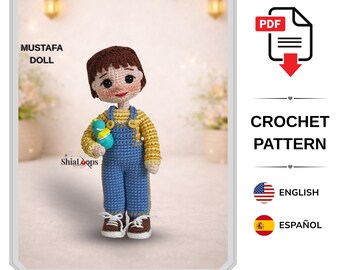 Amigurumi Doll Crochet Pattern : Mustafa Little Boy (Tutorial PDF)