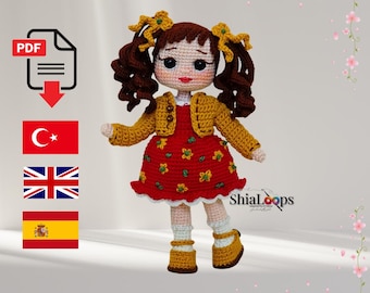 Patrón de crochet para muñeca amigurumi Zeynep en PDF