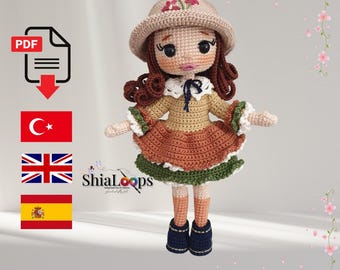 Patrón Amigurumi Muñeca Güzin - Patrón Ganchillo PDF - Otoño - Invierno Niña