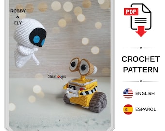 Robby & Ely Crochet Pattern-Amigurumi PDF Tutorial | Mini Robot DIY