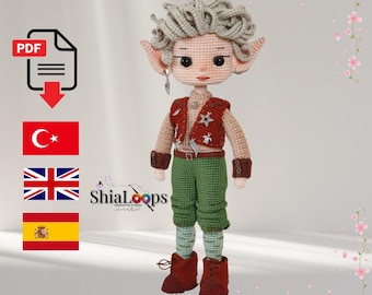 Muñeca elfa amigurumi Thoril - Patrón y tutorial de crochet
