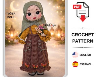 Amigurumi Crochet Pattern : Tuğba Hijab Doll (Tutorial PDF)