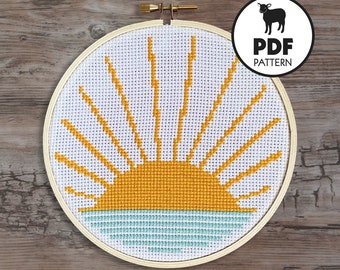 PATTERN- Sunrise- PDF cross stitch pattern instant download