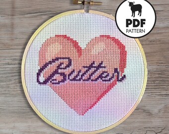 PATTERN- True Love:Butter - PDF cross stitch pattern instant download