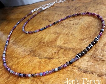 Boulder Opal Gemstone Necklace, Sterling Silver Ruby Sapphire Spinel Gemstone Jewelry, Gift Her, Jen's Fancy, Healing Chakra Jewelry