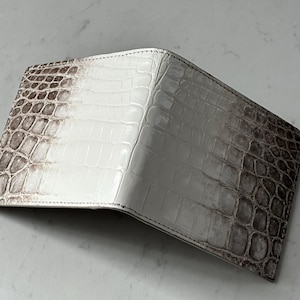 Himalayan Leather Bifold Wallet , Luxury Designer Alligator Custom Wallet
