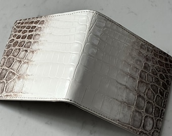 Himalayan Leather Bifold Wallet , Luxury Designer Alligator Custom Wallet