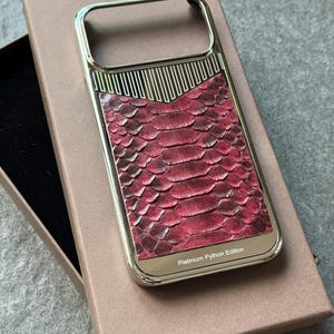 Schlangen-Leder-Silber-Platin-iPhone-Hülle: Personalisiert