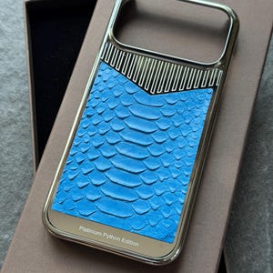 Python / Snake Leather Silver Platinium iPhone Case : Personalized