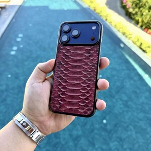Python Snake Leather iPhone 18 17 16 Case - Free Personalized