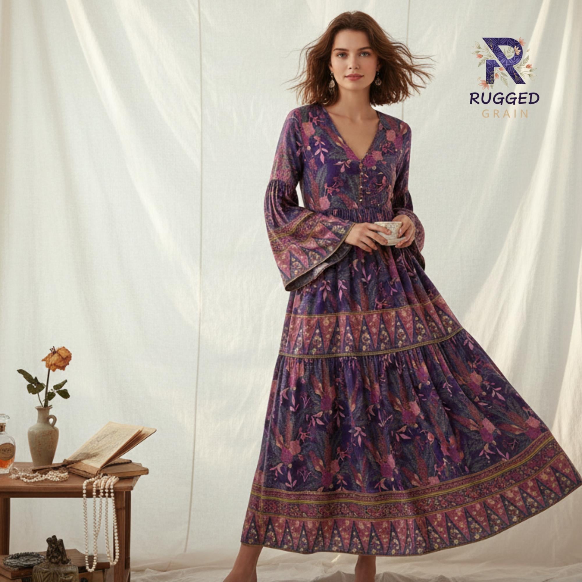 Purple Boho Dress