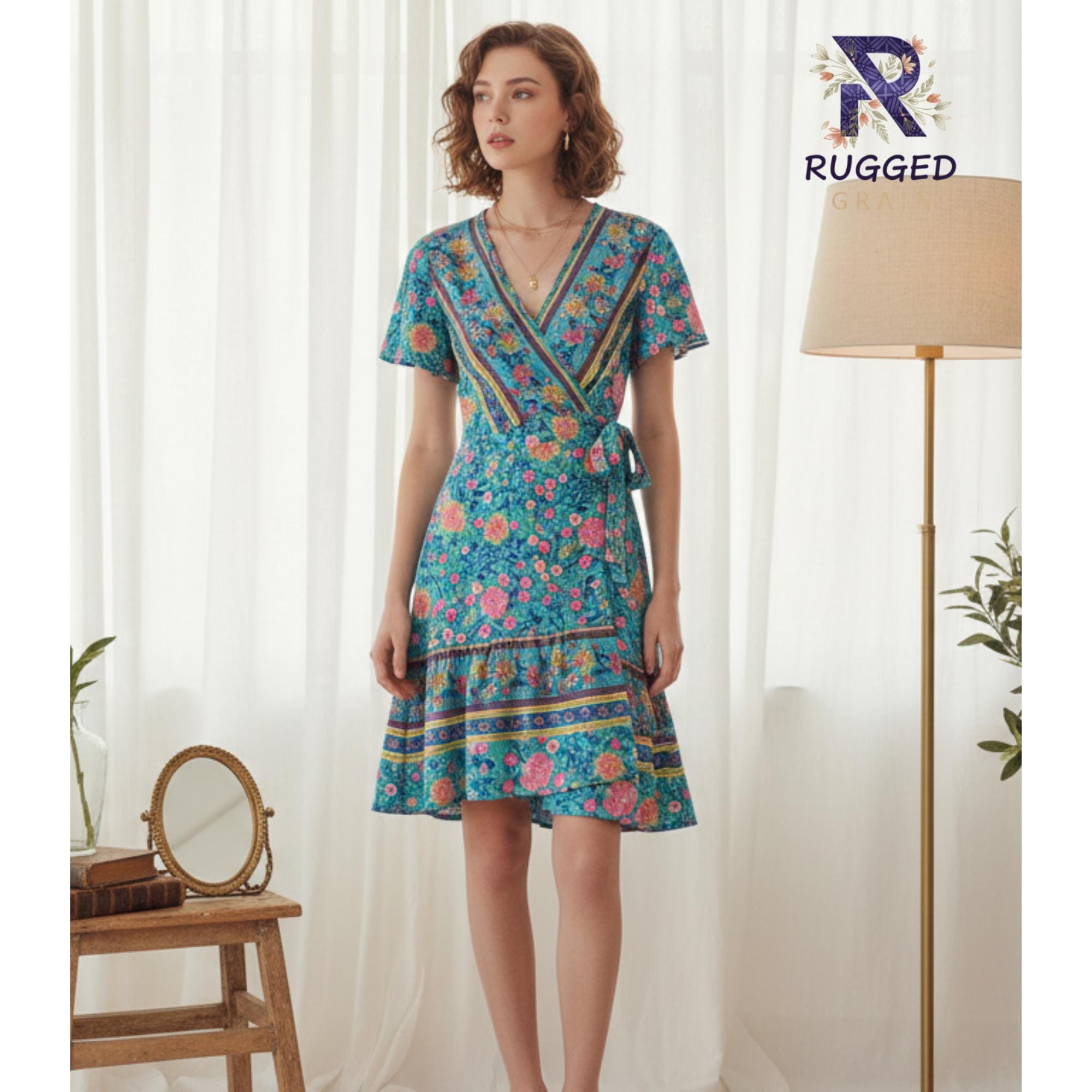 princess polly baby blue dress Boho Dress Pattern main image 1