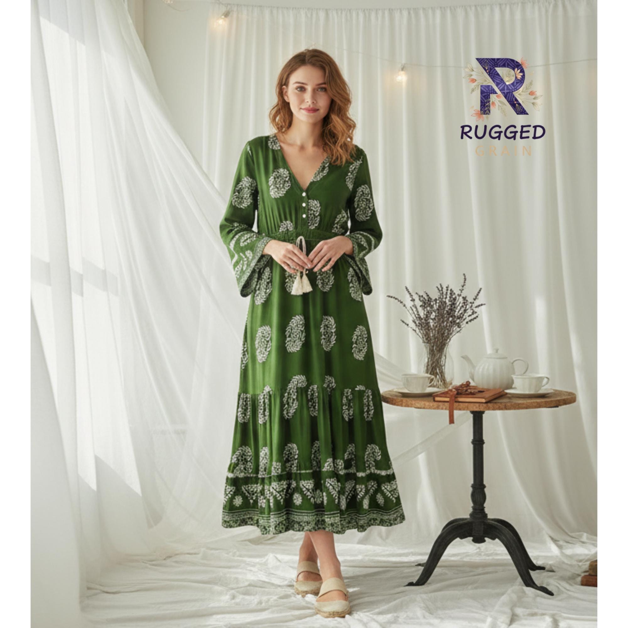 Green Woodland Dress - Etsy UK