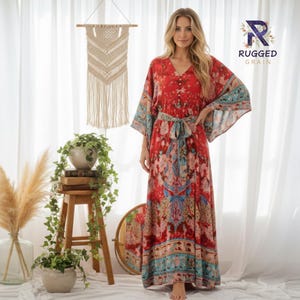 chinese dress ladies National-Style Dress, Thailand India Nepal Long Cool Hippy Travel Dres –  Vireous.Shop main image 1