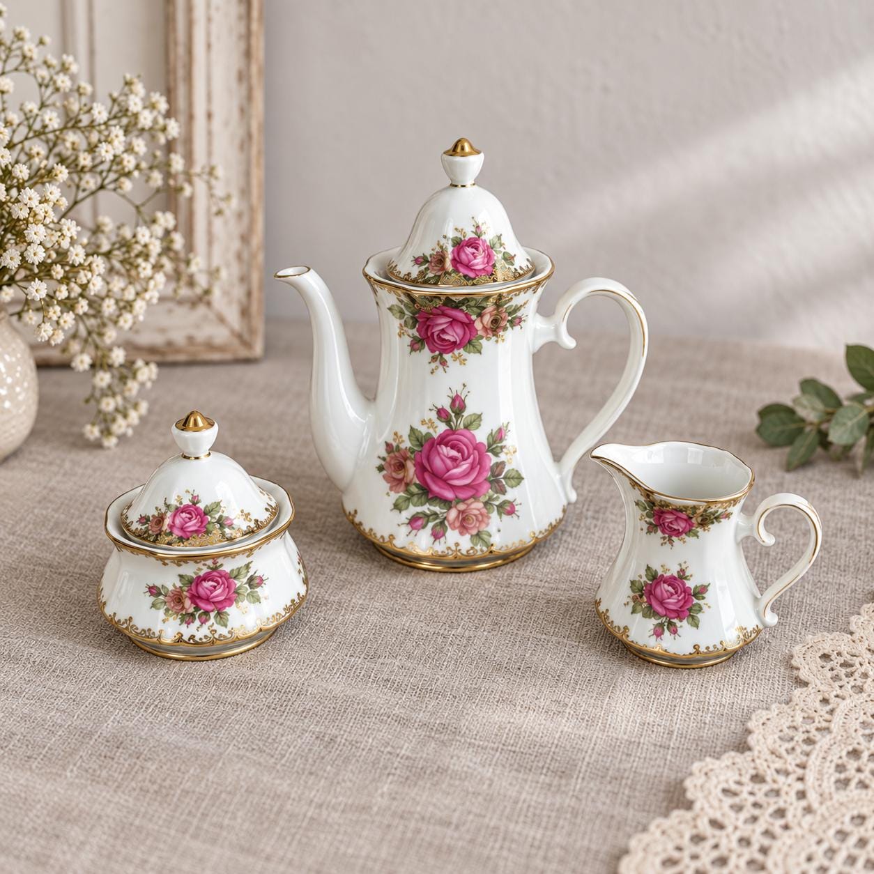 Vintage porzellan kaffeekanne