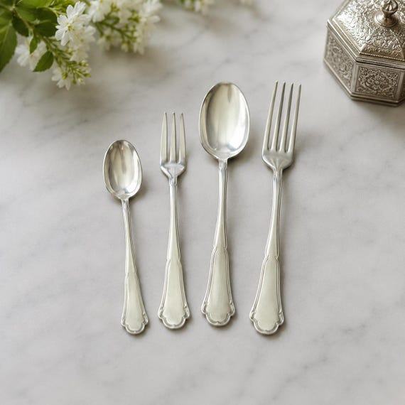 WMF 90 Silver Cutlery Set, 4-piece, Silver Plated, Vintage Cutlery