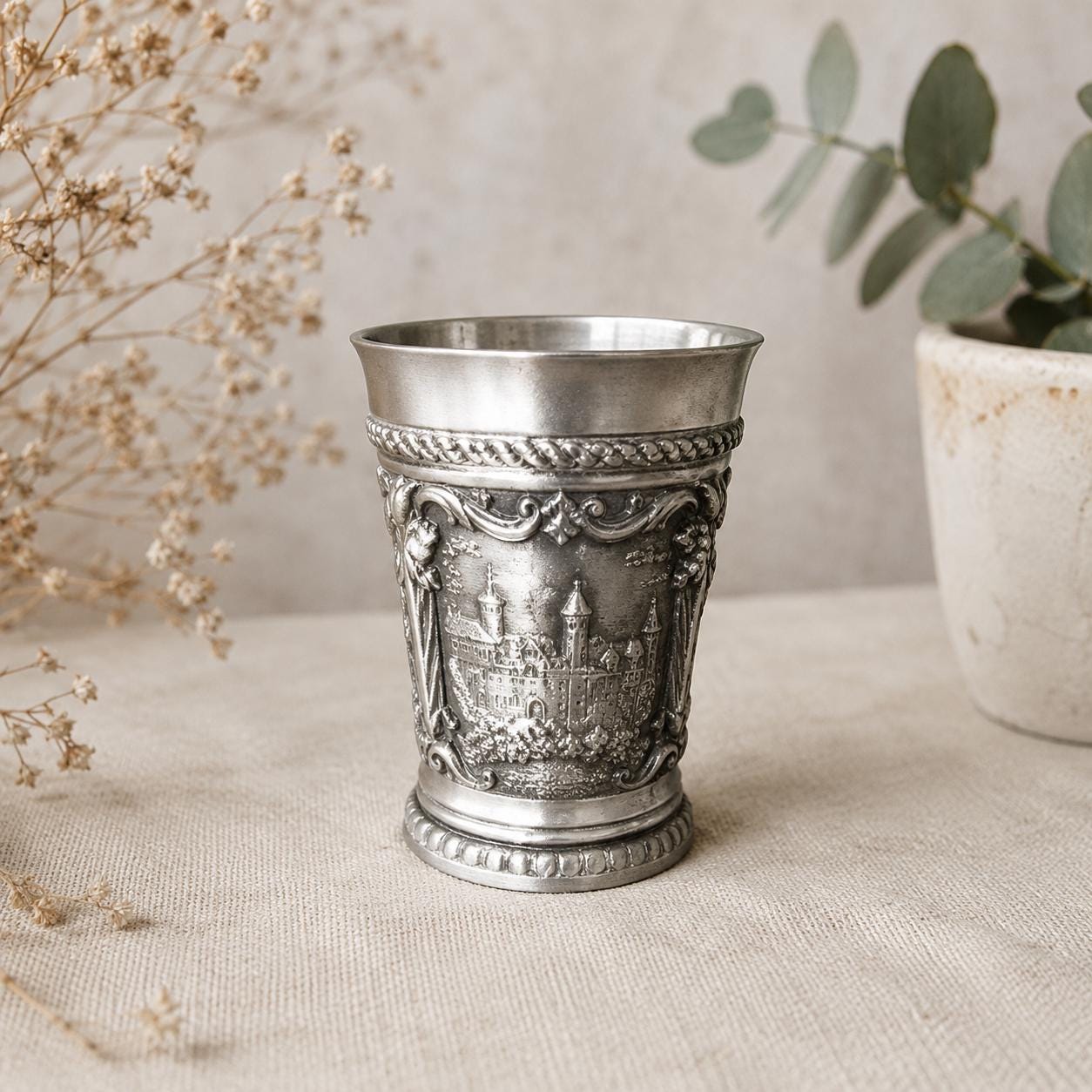 Vintage Pewter Beaker - Etsy