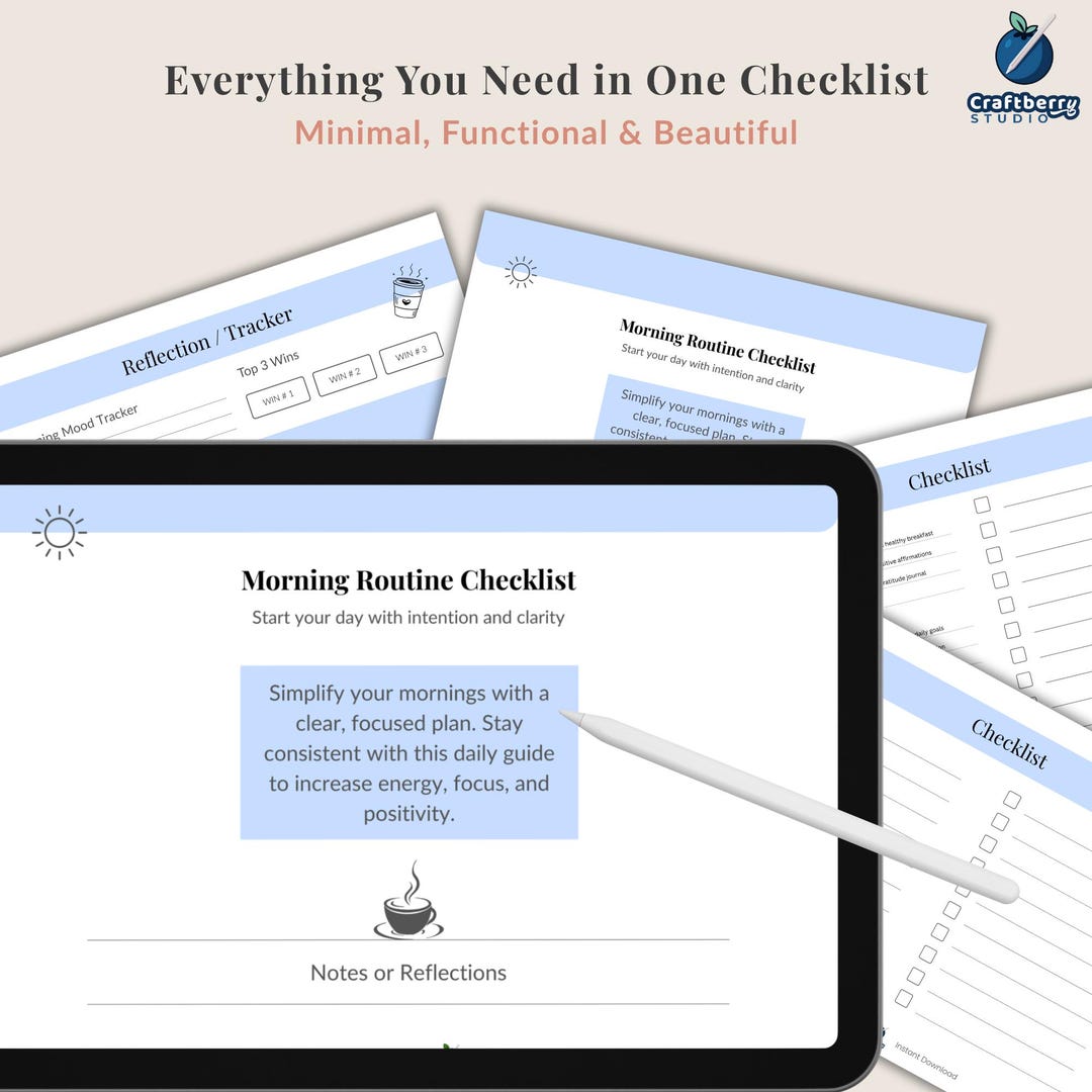 Digital Morning Routine Checklist – Goodnotes & Notability Planner ...
