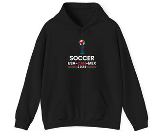 Soccer 2026 USA Canada Mexico Hoodie Unisex Football Fan Pullover Dark Colors