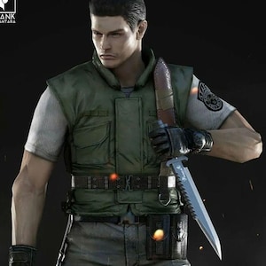 Chris Redfield Cosplay Costume | Resident Evil Tactical Vest |Outfit | Survival Game Soldier Costume for Halloween Comic Con & Cosplay Gift