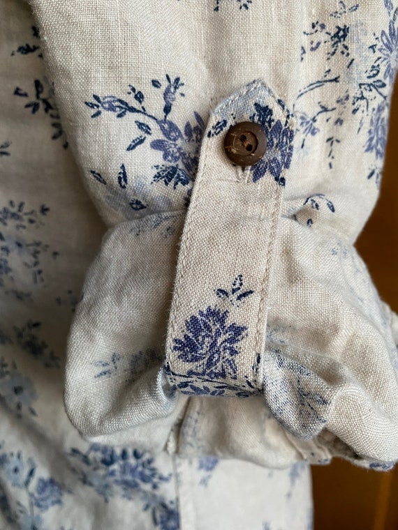 Floral Eddie Bauer vintage LINEN dress - image 7